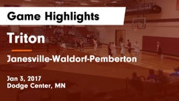 Triton  vs Janesville-Waldorf-Pemberton  Game Highlights - Jan 3, 2017