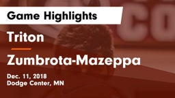Triton  vs Zumbrota-Mazeppa  Game Highlights - Dec. 11, 2018