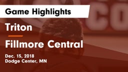 Triton  vs Fillmore Central  Game Highlights - Dec. 15, 2018