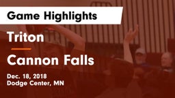Triton  vs Cannon Falls  Game Highlights - Dec. 18, 2018