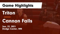 Triton  vs Cannon Falls  Game Highlights - Jan. 22, 2021