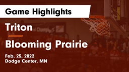 Triton  vs Blooming Prairie  Game Highlights - Feb. 25, 2022