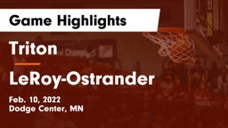 Triton  vs LeRoy-Ostrander  Game Highlights - Feb. 10, 2022