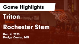 Triton  vs Rochester Stem Game Highlights - Dec. 4, 2023