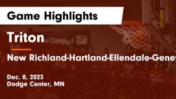 Triton  vs New Richland-Hartland-Ellendale-Geneva  Game Highlights - Dec. 8, 2023