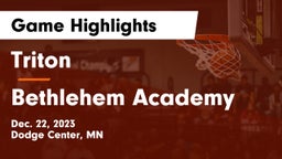 Triton  vs Bethlehem Academy  Game Highlights - Dec. 22, 2023