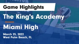 The King's Academy vs Miami High  Game Highlights - March 25, 2022