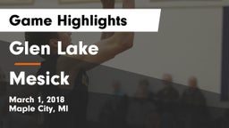 Glen Lake   vs Mesick  Game Highlights - March 1, 2018