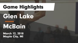 Glen Lake   vs McBain  Game Highlights - March 12, 2018