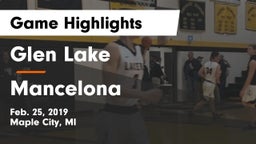 Glen Lake   vs Mancelona Game Highlights - Feb. 25, 2019