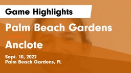 Palm Beach Gardens  vs Anclote  Game Highlights - Sept. 10, 2022