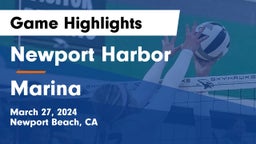 Newport Harbor  vs Marina  Game Highlights - March 27, 2024