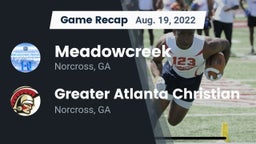 Recap: Meadowcreek  vs. Greater Atlanta Christian  2022