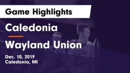 Caledonia  vs Wayland Union  Game Highlights - Dec. 10, 2019