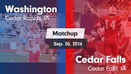 Matchup: Washington High vs. Cedar Falls  2016