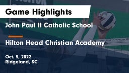 John Paul II Catholic School vs Hilton Head Christian Academy Game Highlights - Oct. 5, 2022
