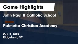 John Paul II Catholic School vs Palmetto Christian Academy  Game Highlights - Oct. 3, 2023
