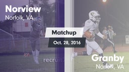 Matchup: Norview  vs. Granby  2016