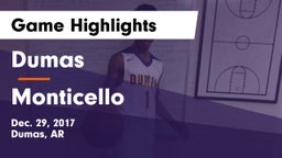 Dumas  vs Monticello Game Highlights - Dec. 29, 2017