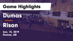 Dumas  vs Rison  Game Highlights - Jan. 15, 2019