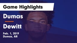 Dumas  vs Dewitt Game Highlights - Feb. 1, 2019