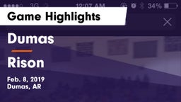 Dumas  vs Rison  Game Highlights - Feb. 8, 2019