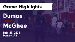 Dumas  vs McGhee Game Highlights - Feb. 27, 2021