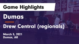 Dumas  vs Drew Central (regionals) Game Highlights - March 5, 2021