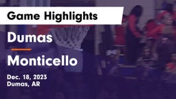 Dumas  vs Monticello  Game Highlights - Dec. 18, 2023