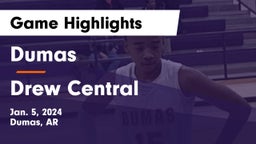 Dumas  vs Drew Central  Game Highlights - Jan. 5, 2024