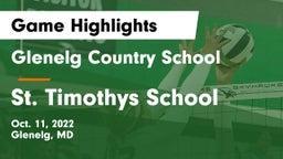 Glenelg Country School vs St. Timothys School Game Highlights - Oct. 11, 2022