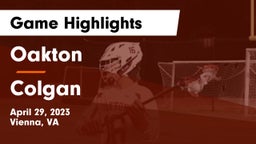 Oakton  vs Colgan  Game Highlights - April 29, 2023