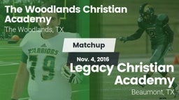 Matchup: The Woodlands vs. Legacy Christian Academy  2016
