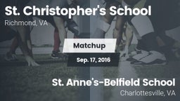 Matchup: St. Christopher's vs. St. Anne's-Belfield School 2016