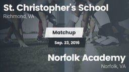 Matchup: St. Christopher's vs. Norfolk Academy 2016