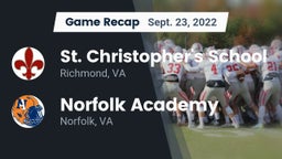 Recap: St. Christopher's School vs. Norfolk Academy 2022