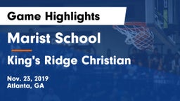 Marist School vs King's Ridge Christian  Game Highlights - Nov. 23, 2019