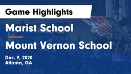 Marist School vs Mount Vernon School Game Highlights - Dec. 9, 2020