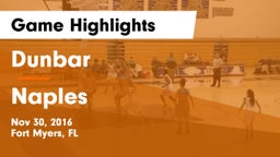 Dunbar  vs Naples  Game Highlights - Nov 30, 2016