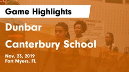 Dunbar  vs Canterbury School Game Highlights - Nov. 23, 2019