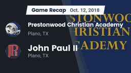 Recap: Prestonwood Christian Academy vs. John Paul II  2018