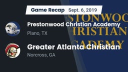Recap: Prestonwood Christian Academy vs. Greater Atlanta Christian  2019