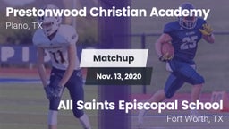 Matchup: Prestonwood vs. All Saints Episcopal School 2020