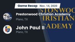 Recap: Prestonwood Christian Academy vs. John Paul II  2020