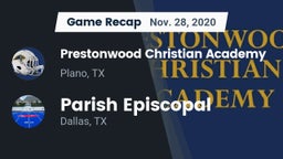 Recap: Prestonwood Christian Academy vs. Parish Episcopal  2020