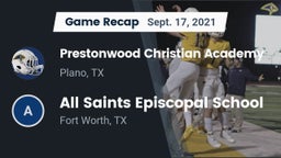 Recap: Prestonwood Christian Academy vs. All Saints Episcopal School 2021