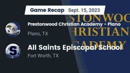 Recap: Prestonwood Christian Academy - Plano vs. All Saints Episcopal School 2023