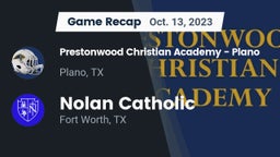 Recap: Prestonwood Christian Academy - Plano vs. Nolan Catholic  2023