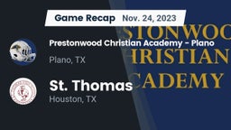 Recap: Prestonwood Christian Academy - Plano vs. St. Thomas  2023