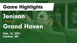 Jenison   vs Grand Haven  Game Highlights - Feb. 16, 2021